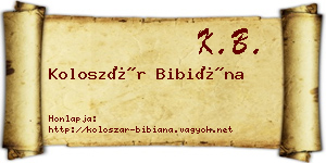 Koloszár Bibiána névjegykártya